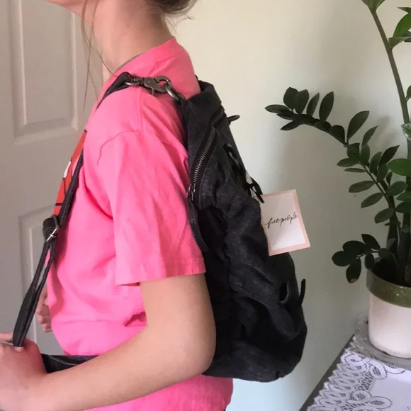 Free People Charcoal Gray Bag - Picture 2 of 8